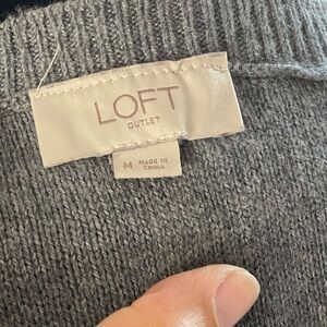 LOFT Charcoal Knit Top